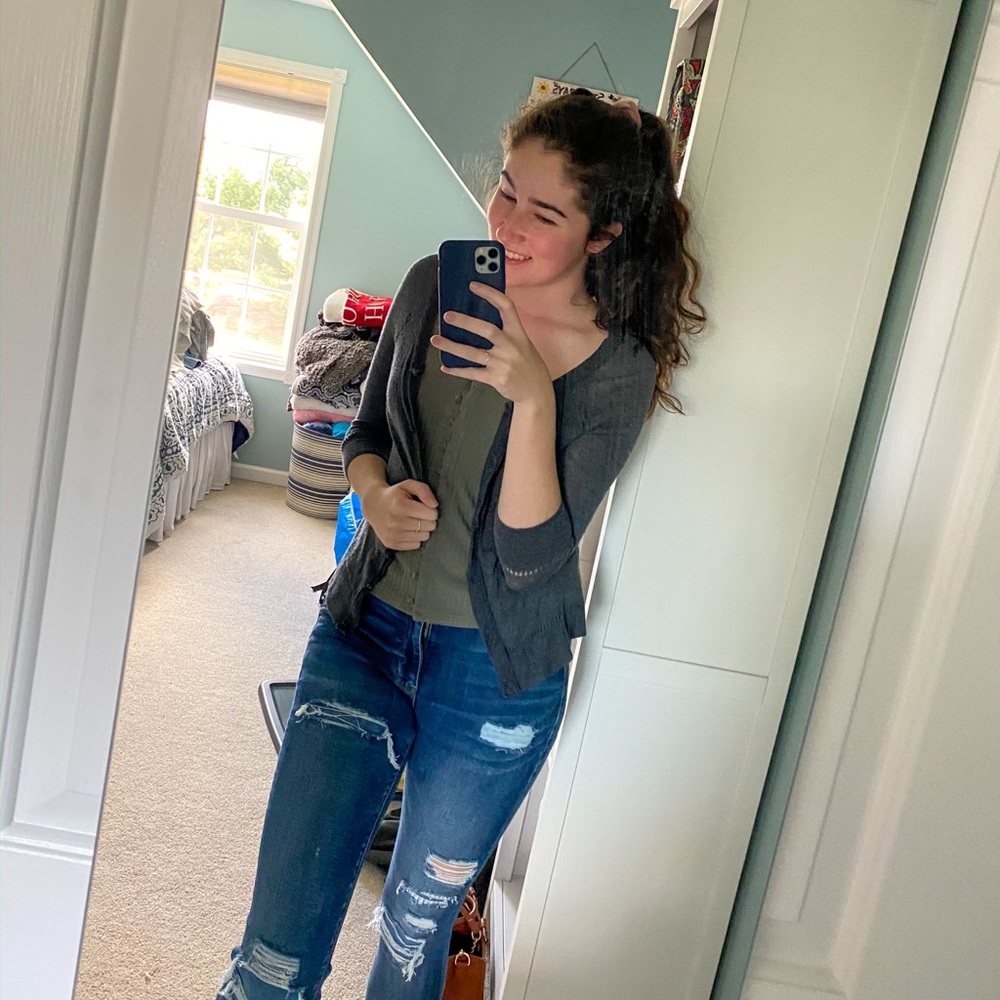 Gray American Eagle cardigan